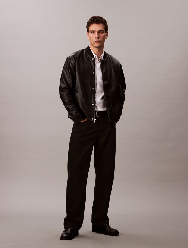 Faux Leather Bomber Jacket