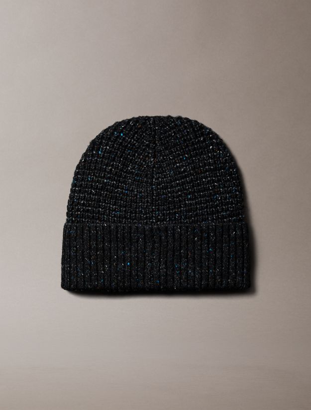 Warm Wool Blend Tweed Beanie