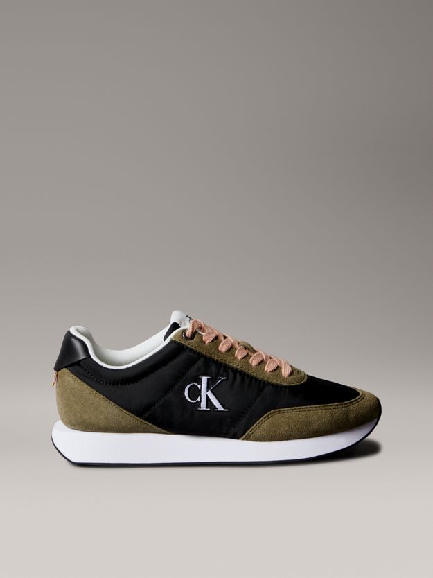 Suede Mix Signature Logo Runner Trainers