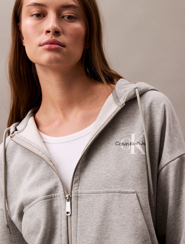 Monogram Zip Up Hoodie