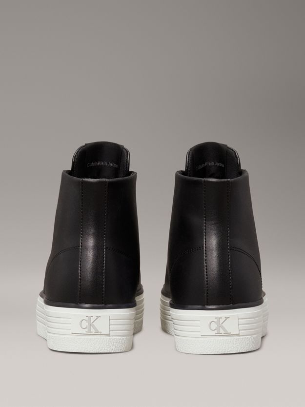 Leather Platform High-Top Trainers
