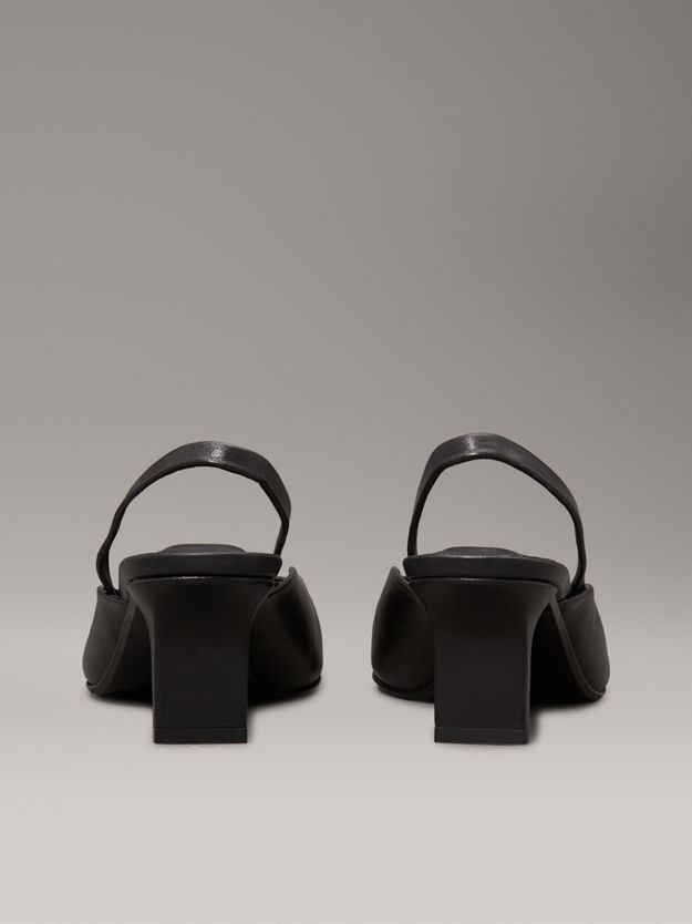 Leather Slingback Mule Pumps