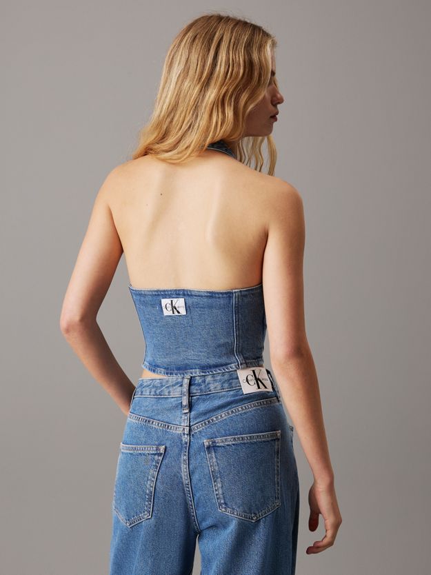 Denim Halter Neck Top