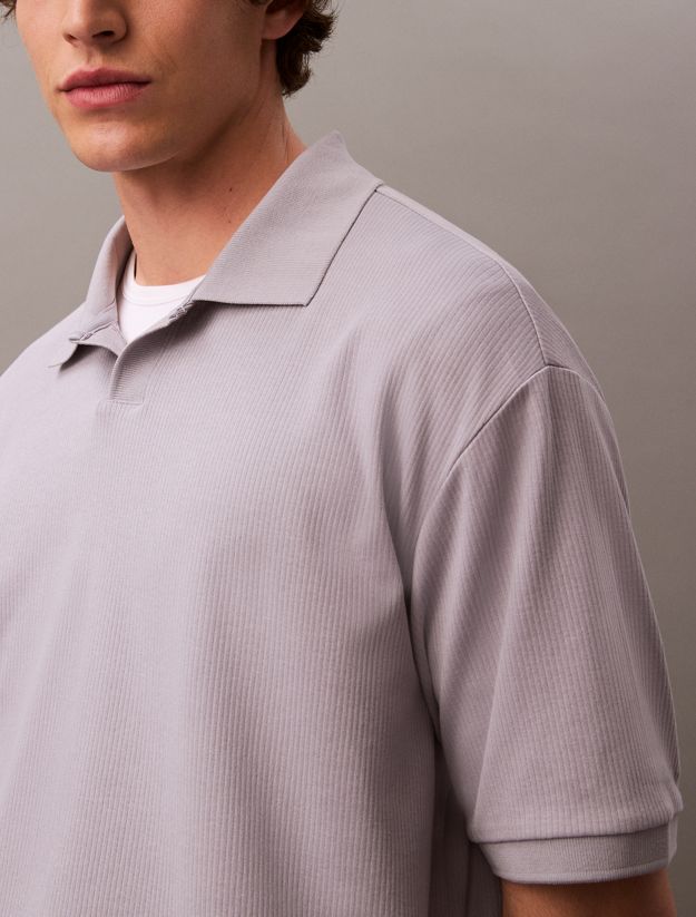 Relaxed Ribbed Cotton Polo Shirt