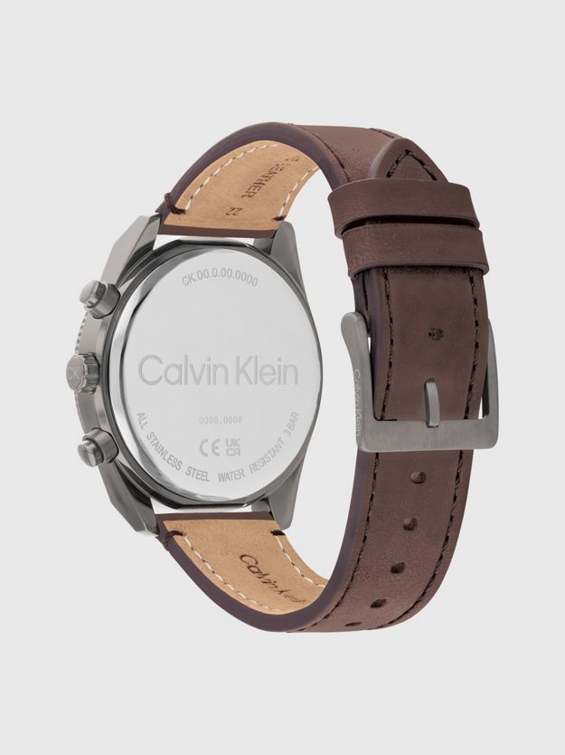 Multifunction Leather Strap Watch