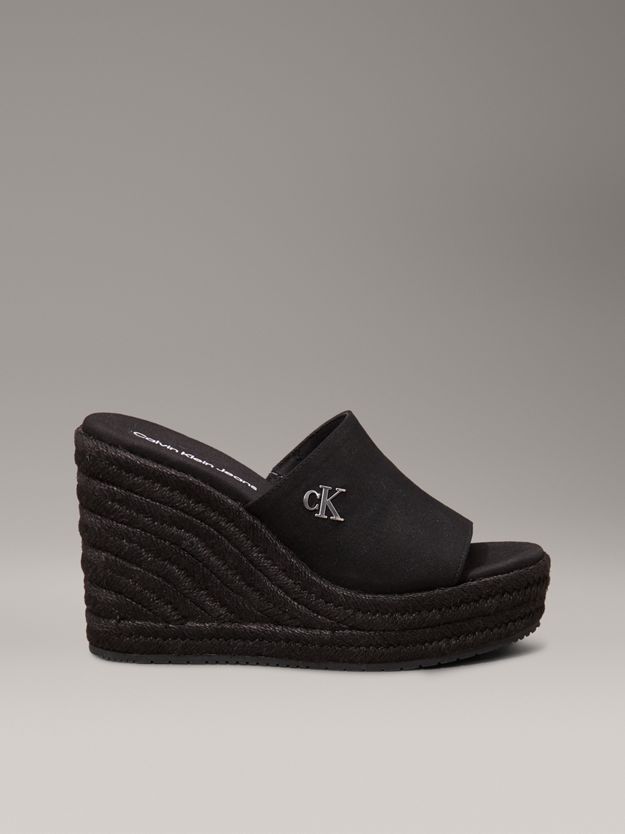 Platform Espadrille Wedge Sliders