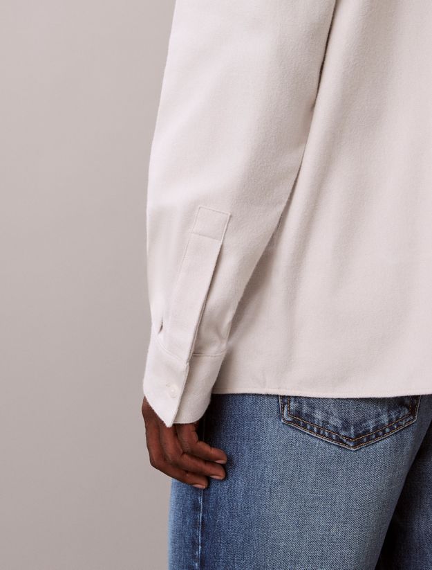 Melange Flannel Relaxed Button-Down Shirt