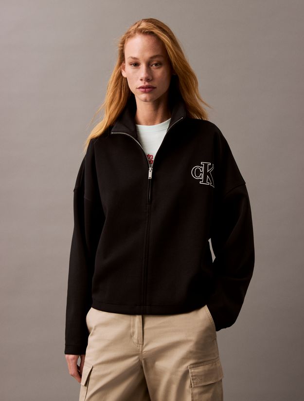 Monogram Logo Quarter Zip Spacer Jacket