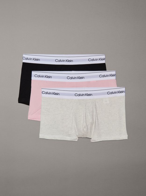 3 Pack Low Rise Trunks - Icon Cotton Stretch