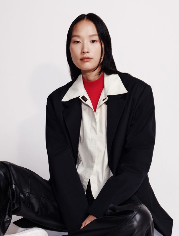 Poplin Woven Cropped Button-Down Shirt