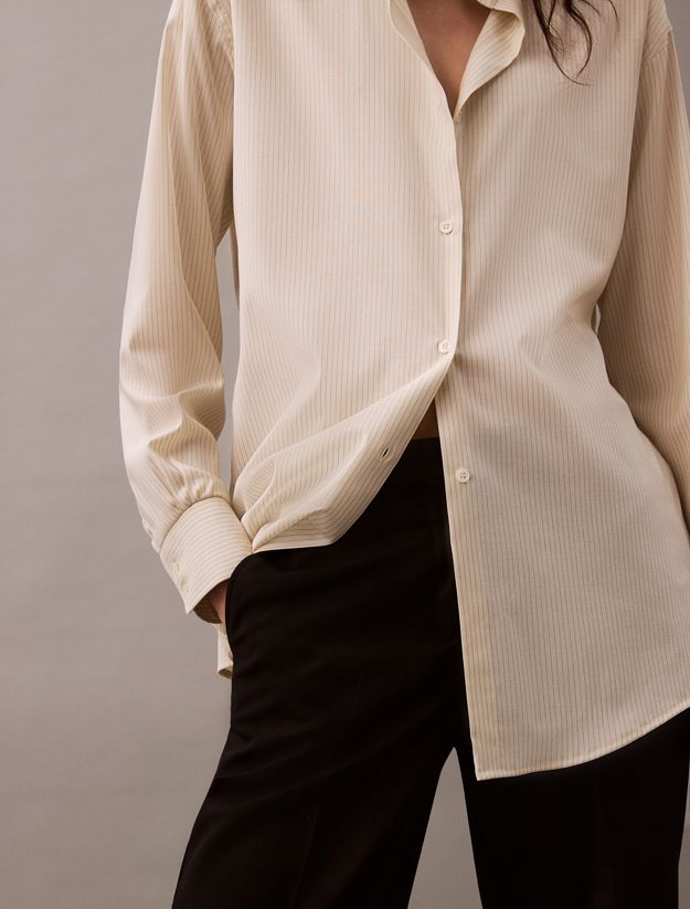 Relaxed Wool Blend Button-Down Shirt