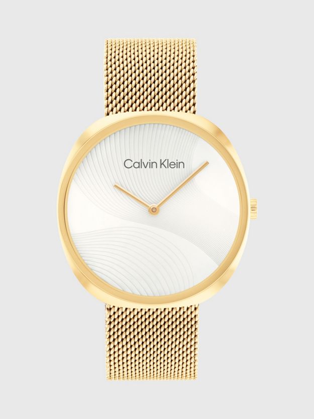 Embossed Dial Mesh Bracelet Watch