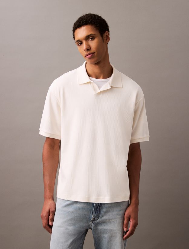 Relaxed Ribbed Cotton Polo Shirt
