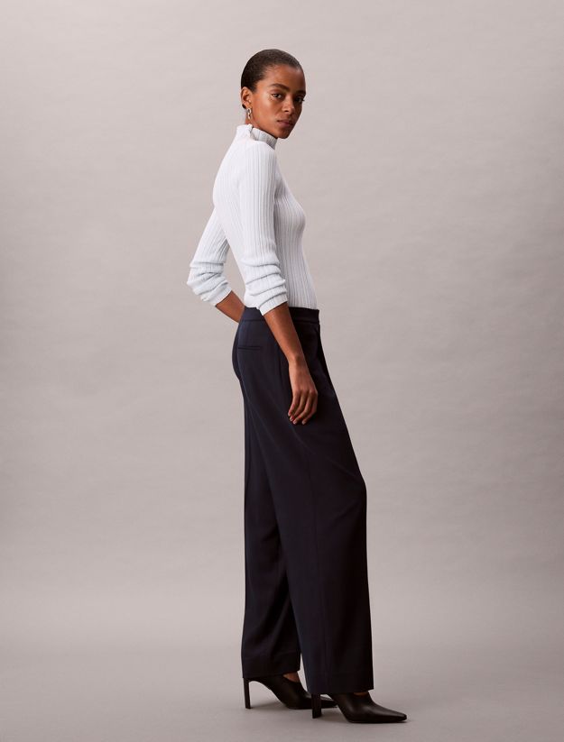 Straight Twill Tailored Trousers