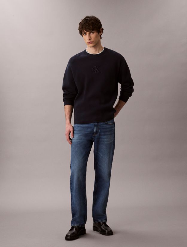 Embossed Monogram Logo Relaxed Sweater