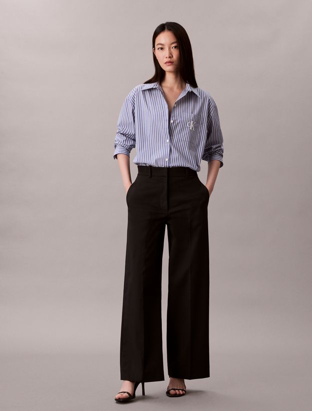 Cotton Poplin Striped Shirt