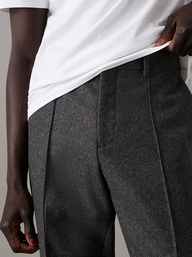 Straight Melton Wool Trousers