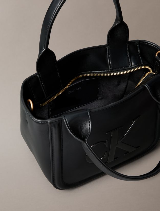 Embossed Monogram Logo Small Tote Bag