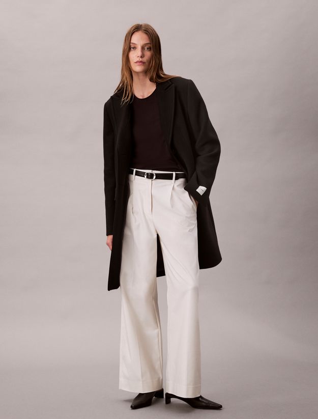 Wool Blend Tailored Coat