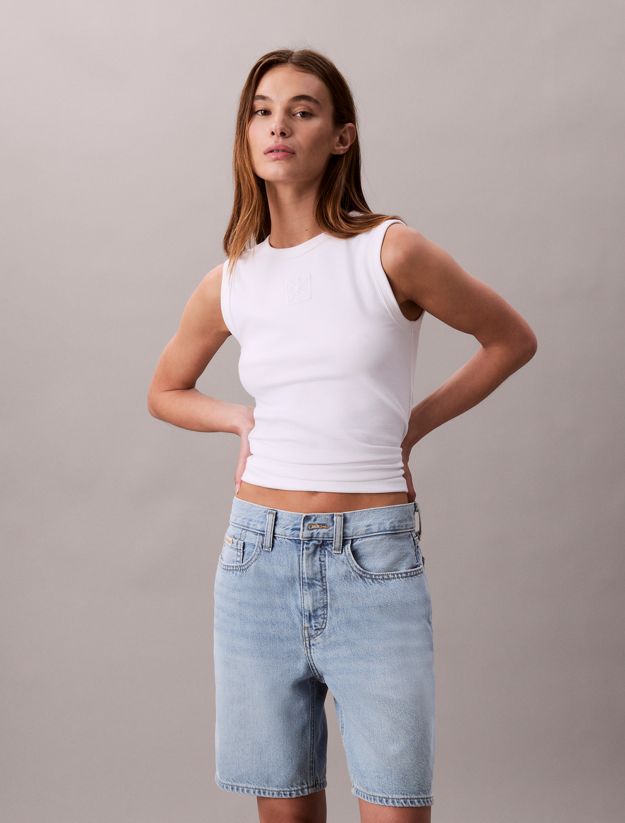 Relaxed Denim Bermuda Shorts