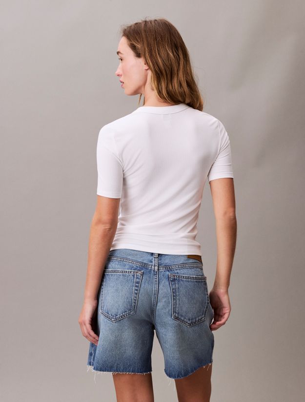 CK Logo Modal Stretch Ribbed Tee