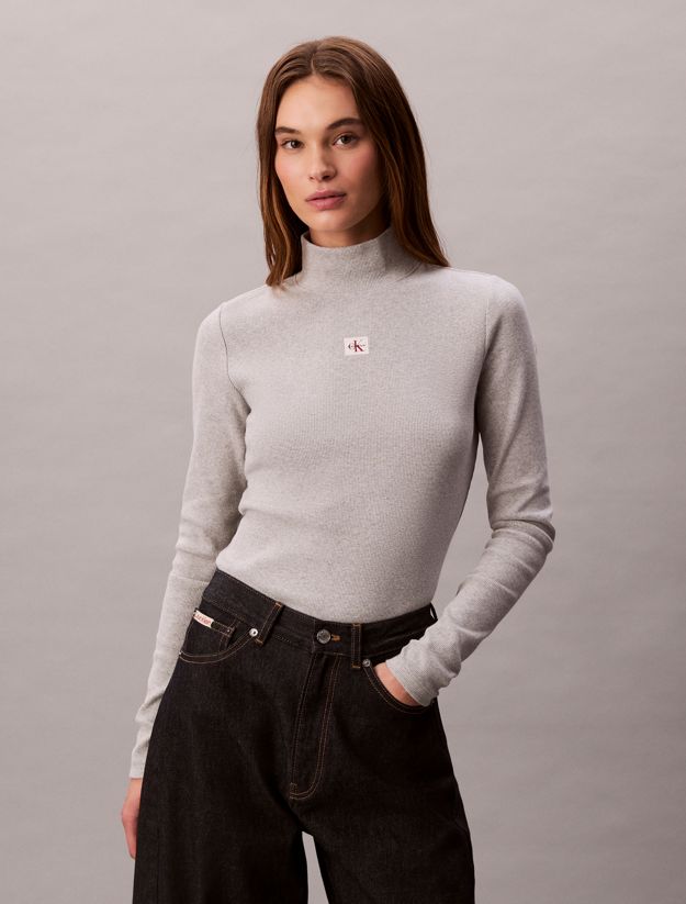 Ribbed Cotton Turtleneck Top