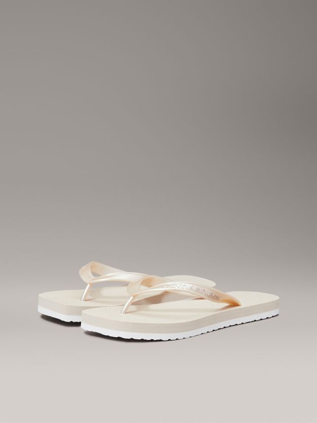 Metallic Square Toe Flip Flops