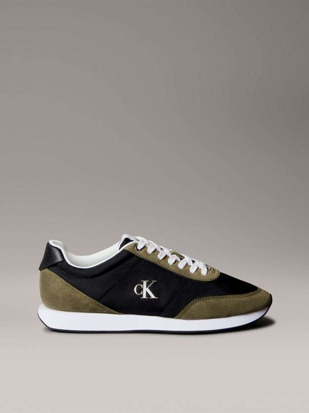 Suede Mix Signature Logo Runner Trainers