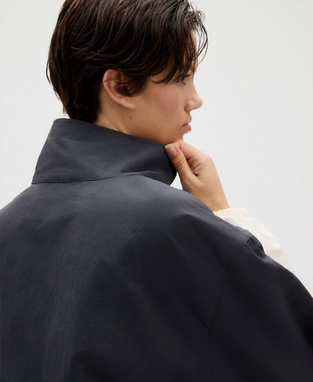 Cropped Colour Block Nylon Jacket