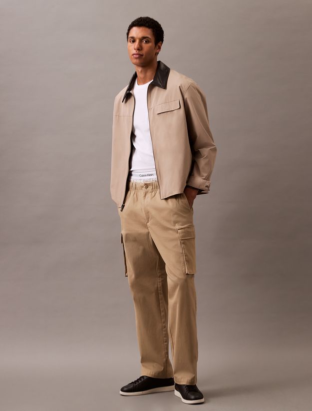 Cotton Stretch Straight Fit Cargo Trousers