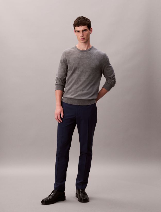 Slim Wool Blend Trousers