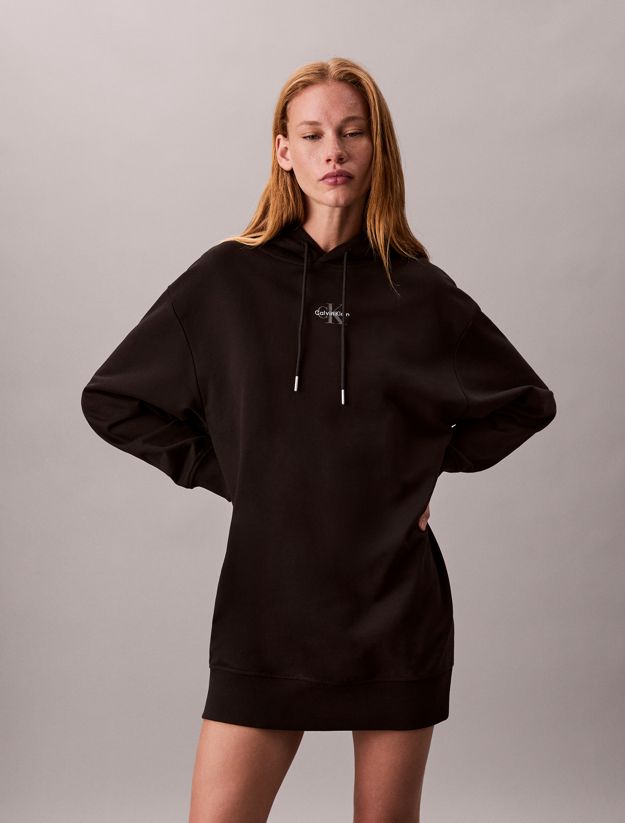 Monogram Hooded Sweatshirt Dress
