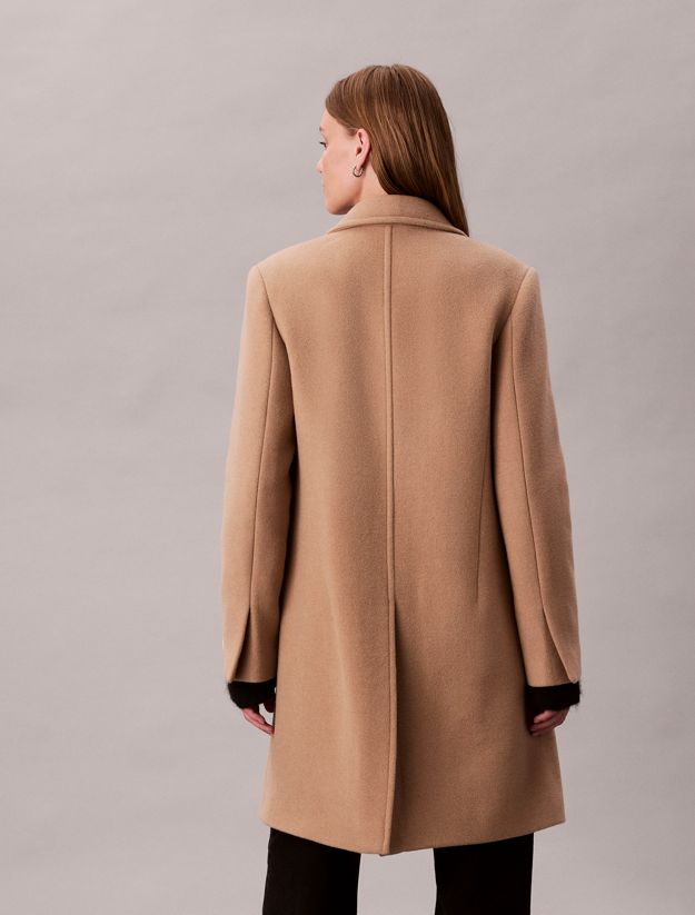 Wool Blend Tailored Coat