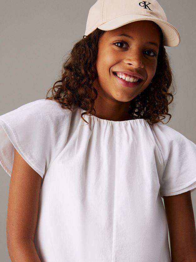 Relaxed Poplin Ruched Blouse