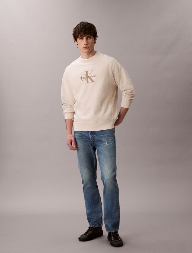 Premium Terry Monogram Logo Relaxed Sweatshirt