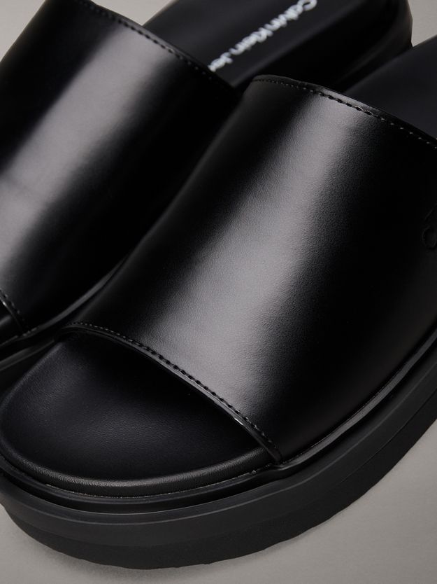 Faux Leather Sliders
