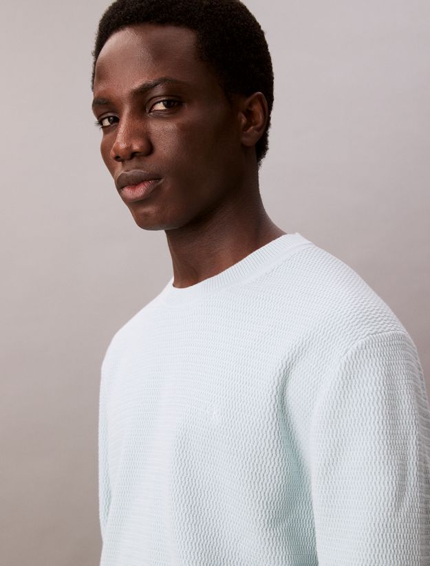 Cotton Textured Crewneck Jumper