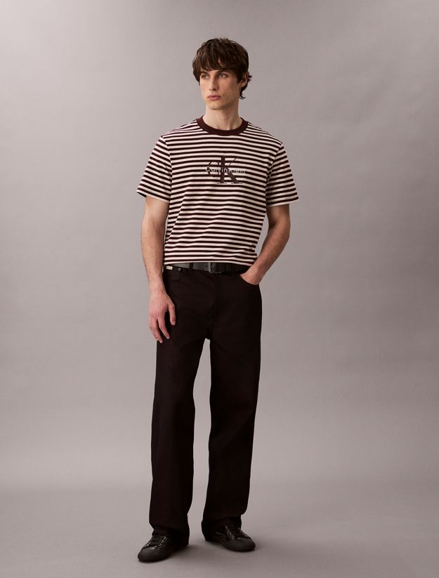 Monogram Logo Stripe Relaxed T-Shirt