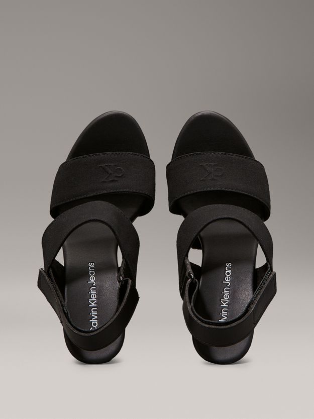 Canvas Platform Wedge Sandals