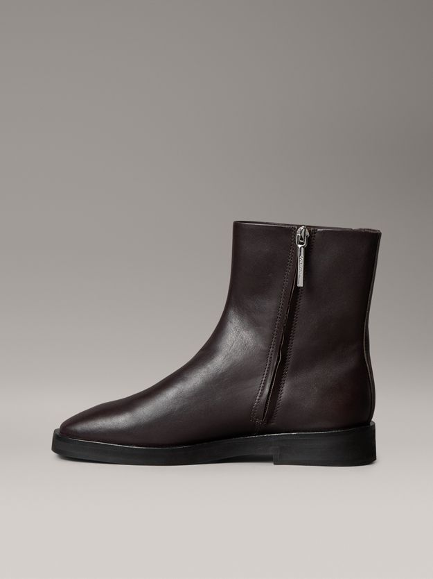 Leather Zip Ankle Boots