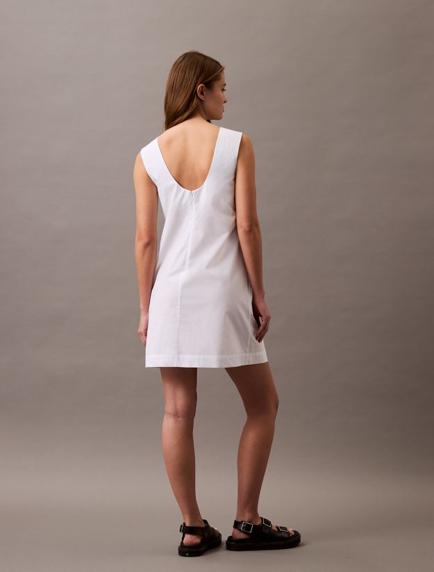 Sleeveless Cotton Poplin Mini Dress