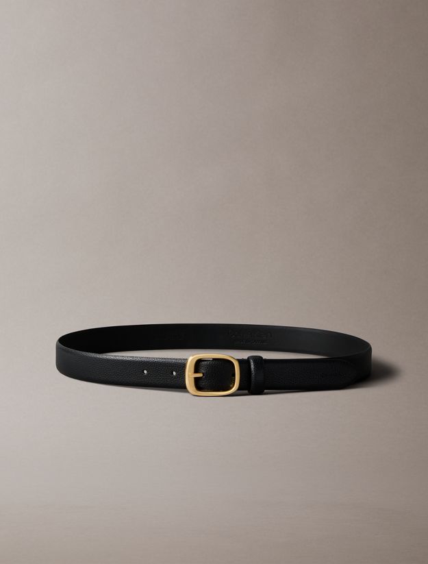 Full Grain Leather Chunky Buckle Belt