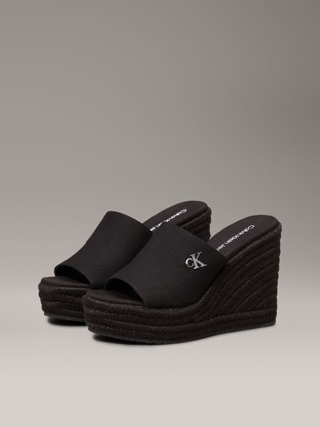 Platform Espadrille Wedge Sliders