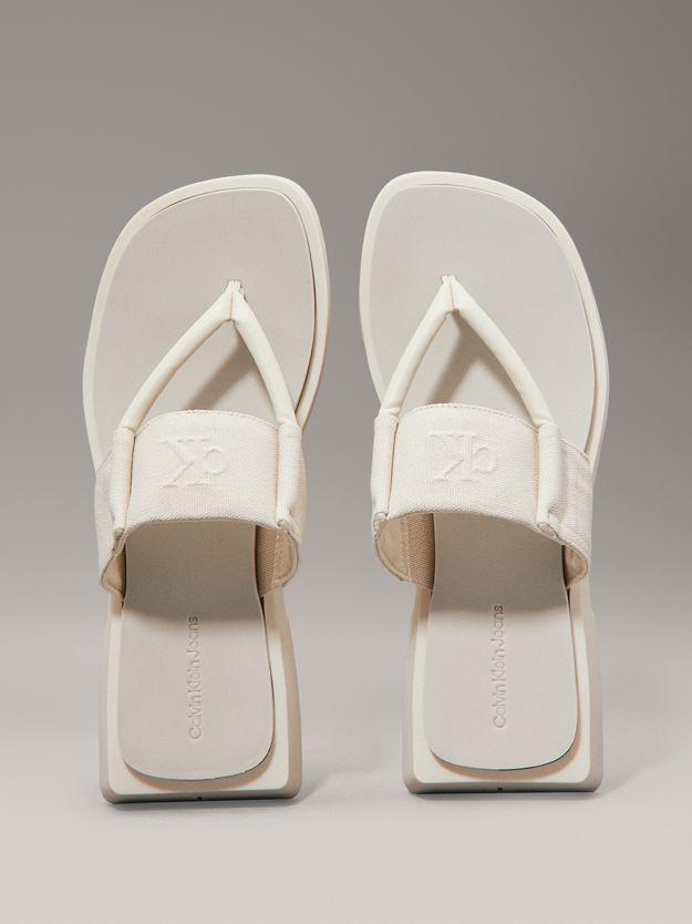 Canvas Square Platform Sandals