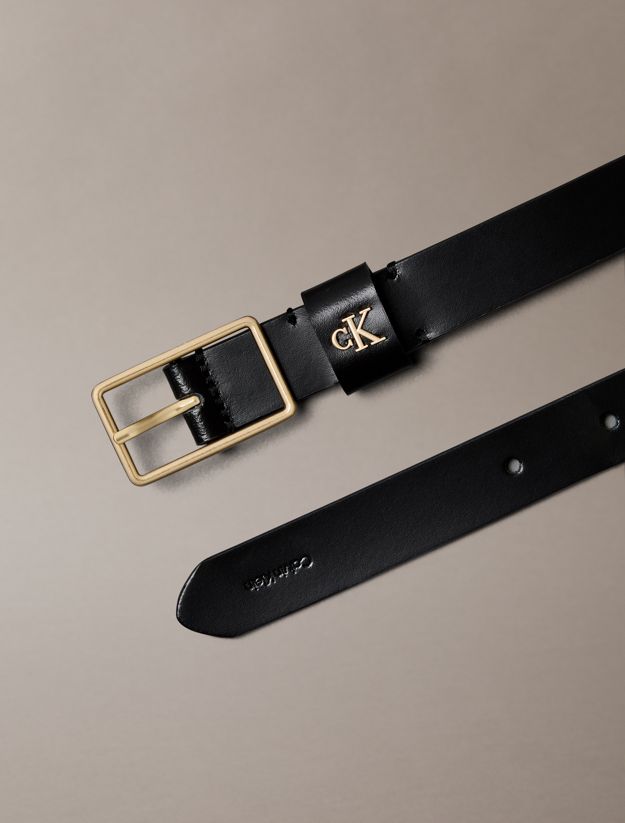 Full Grain Leather Logo Belt