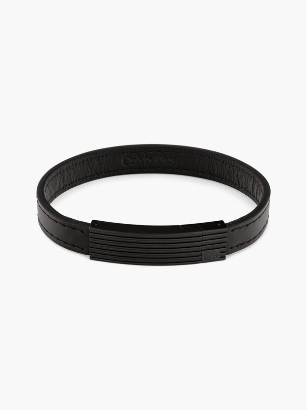 Sleek Black Leather Bracelet