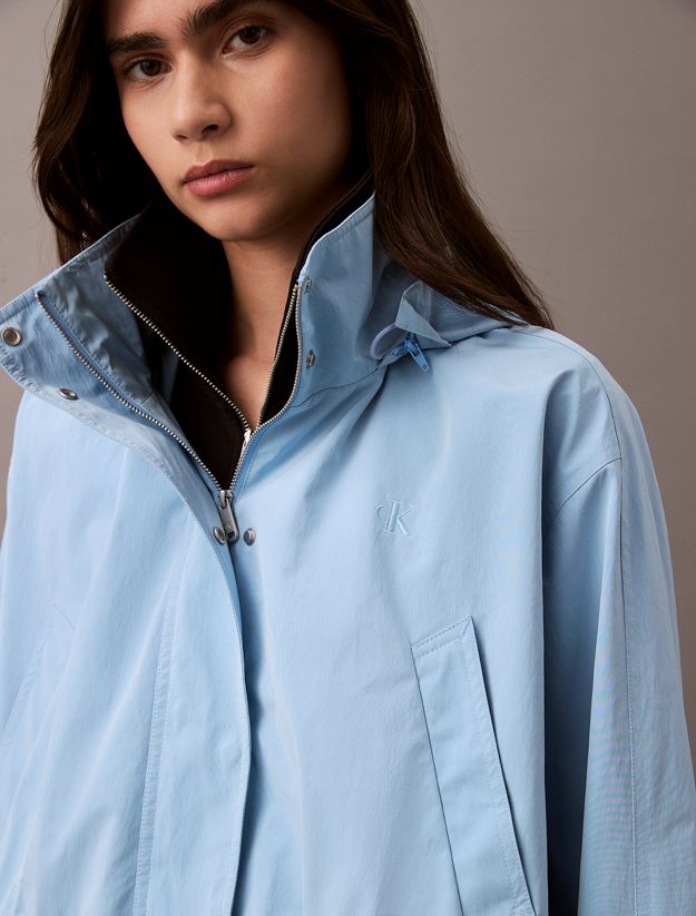 Relaxed Soft Nylon Hooded Jacket