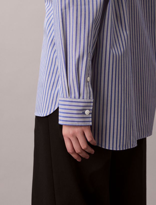 Cotton Poplin Striped Shirt