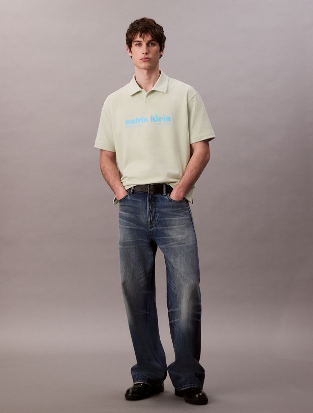 Cotton Terry Logo Polo Shirt