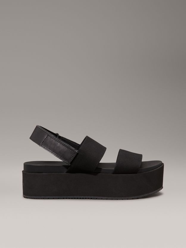 Canvas Platform Wedge Sandals